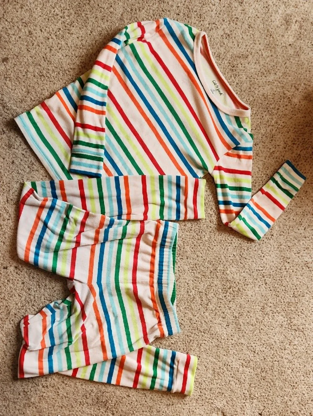 Cat & Jack Kids Striped Pajamas Sz 10